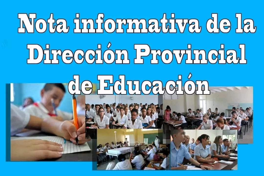 Nota informativa de la Dirección General de Educación en Villa Clara