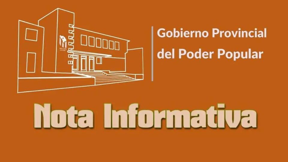 Nota informativa del Gobierno Provincial del Poder Popular de Villa Clara