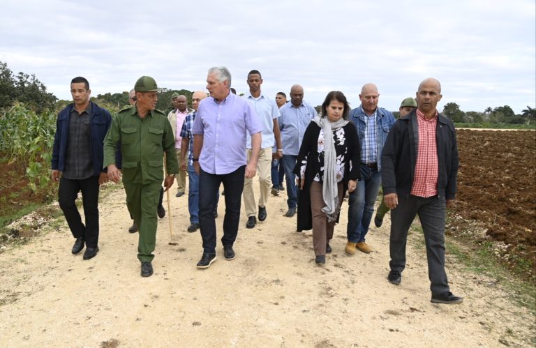 Presidente cubano recorre comunidades al sur de la capital