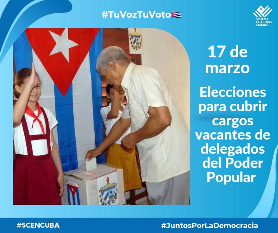 Realizan elecciones en Cuba para cubrir cargos vacantes de delegados del Poder Popular