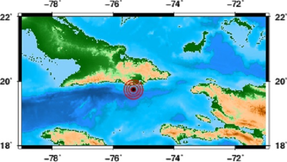 Sismo perceptible al suroeste de la provincia Guantánamo