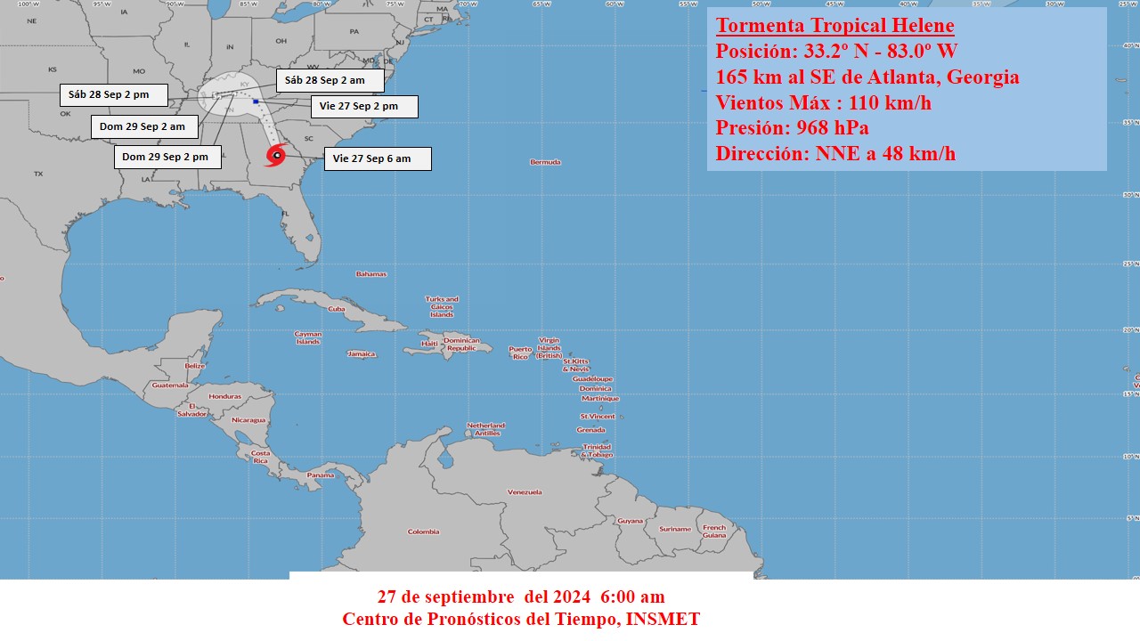 Helene se debilita a tormenta tropical