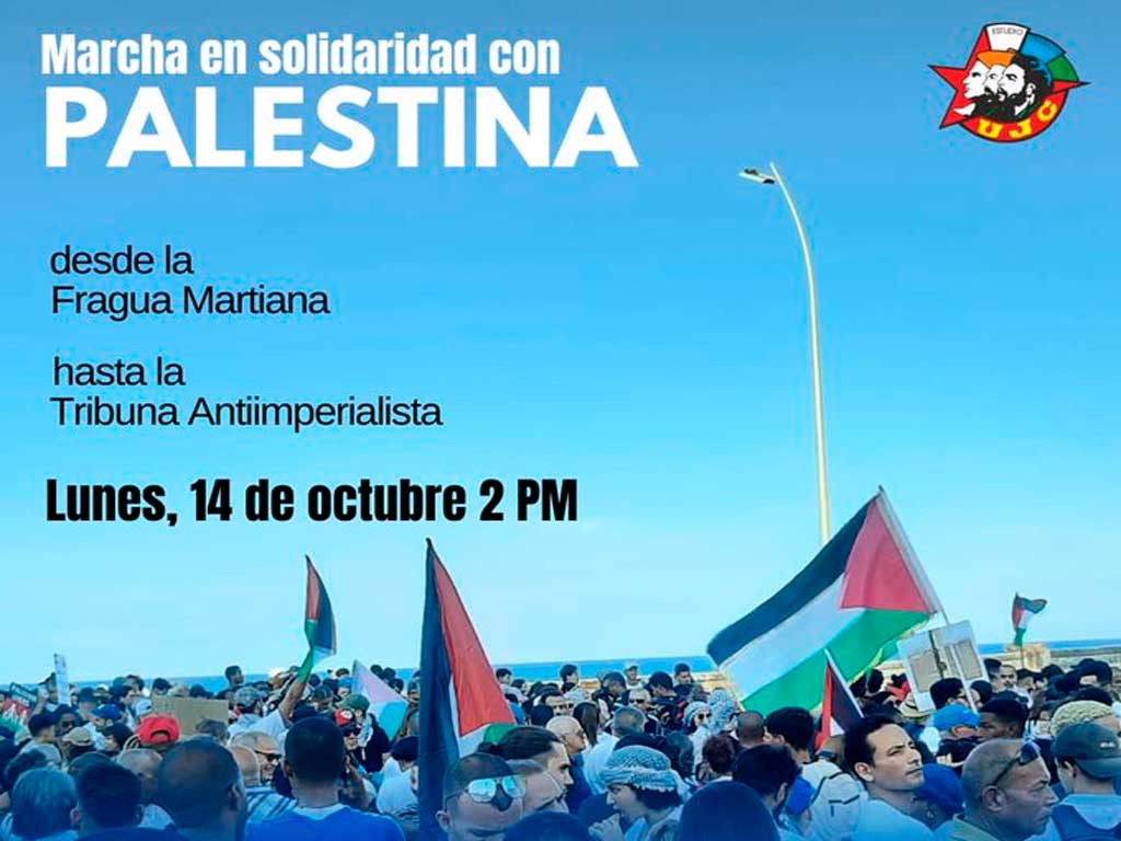 Juventud cubana marchará hoy en solidaridad con Palestina