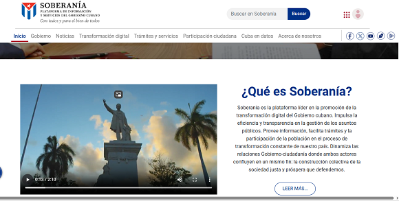 Soberania En línea Soberanía, plataforma de información y servicios del Gobierno