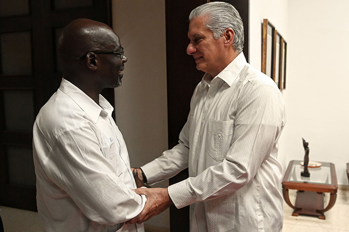Recibe Díaz-Canel a secretario del Partido Comunista Sudafricano 