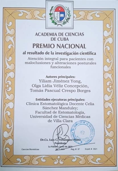 Premio Academia de Ciencias para estomatóloga villaclareña