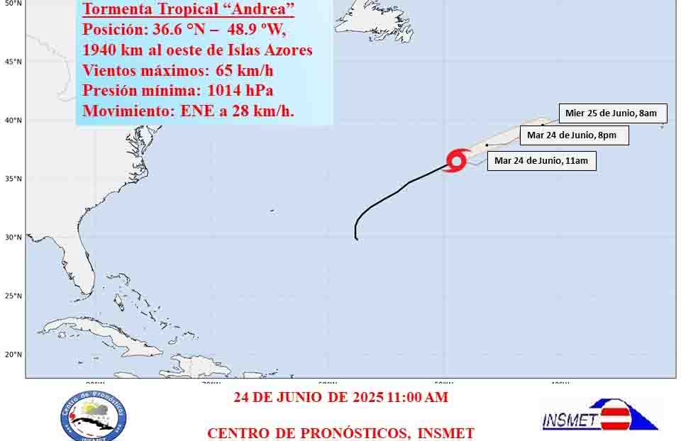 Se formó Andrea, la primera tormenta tropical de la temporada
