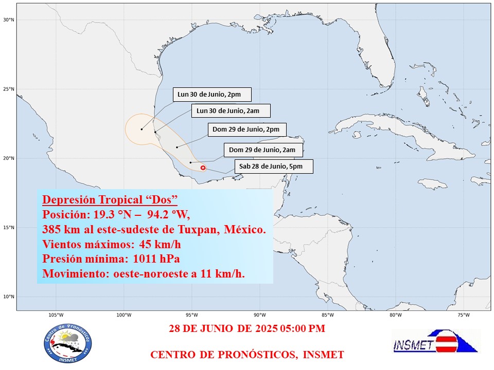 Se forma la depresión tropical “Dos” 
