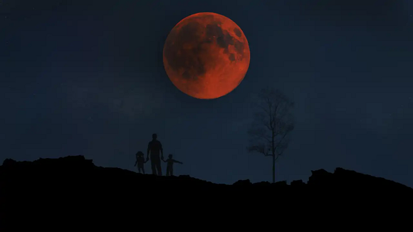 La Luna se tornará rojiza en un eclipse lunar. Foto: Istock.