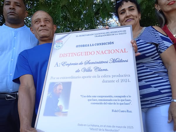 Reconocen desempeño de Empresa de Suministros Médicos en Villa Clara