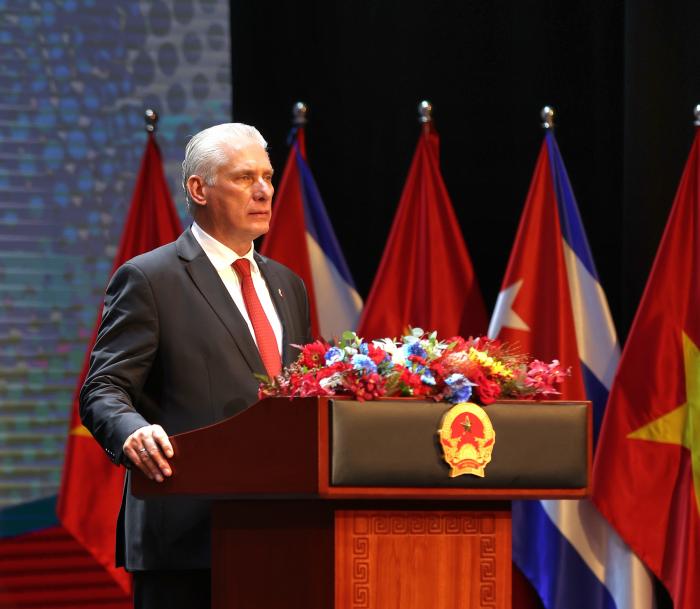 Discurso pronunciado por Miguel Mario Díaz-Canel Bermúdez, Primer Secretario del Comité Central del Partido Comunista de Cuba y Presidente de la República, con motivo del Aniversario 65 de las relaciones bilaterales entre Cuba y Vietnam, en el teatro Ho Guom, Hanói, Vietnam, el 1ro. de septiembre de 2025, «Año 67 de la Revolución»