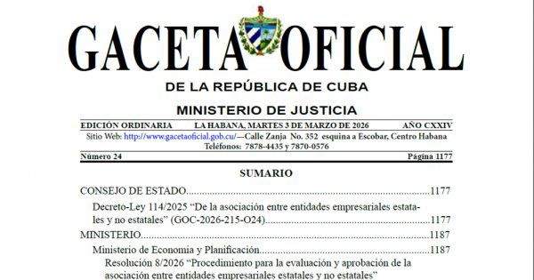 En línea con la Ley: Decreto-Ley 114 sobre asociación entre entidades estatales y no estatales