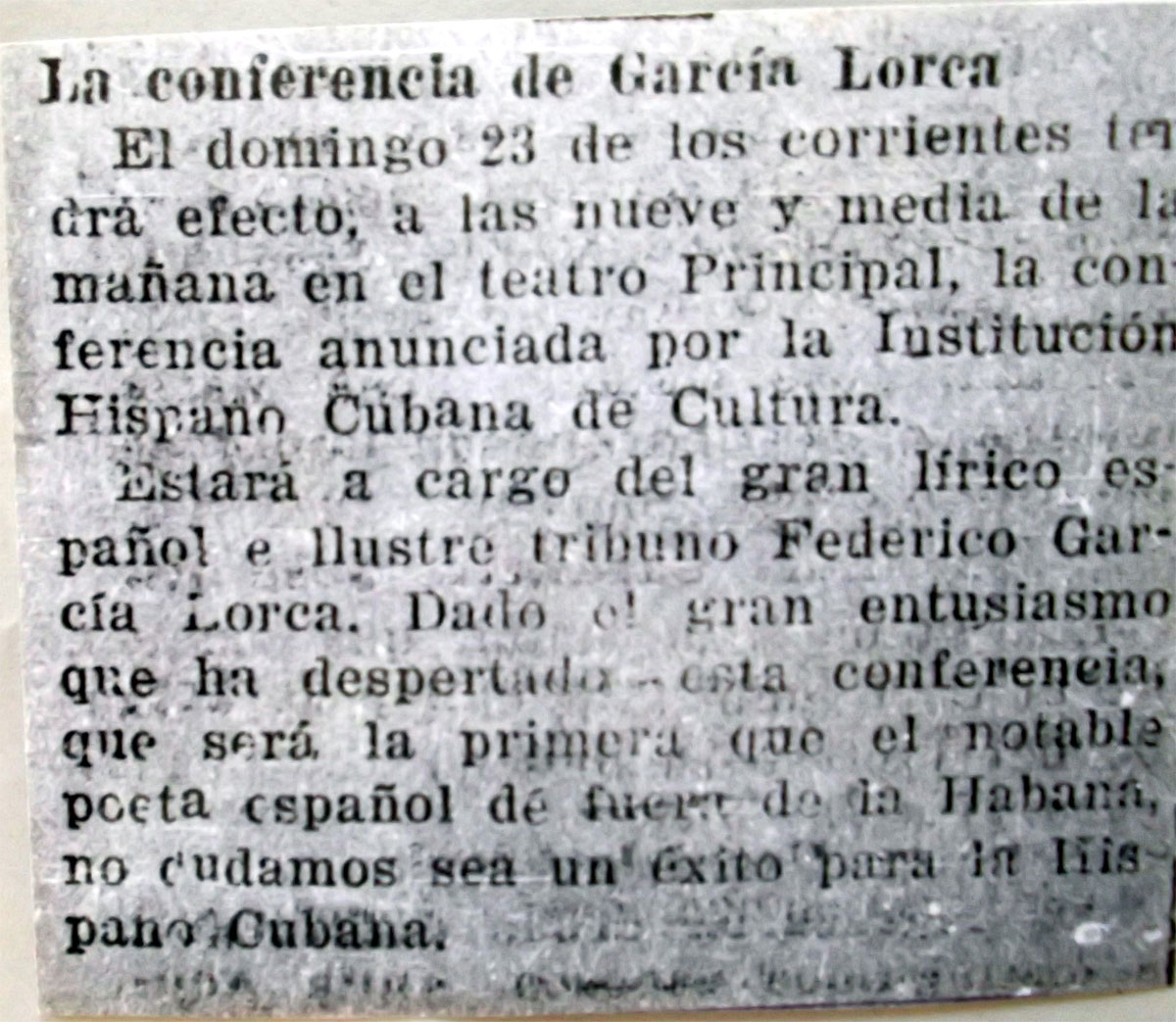 Lorca, el universal