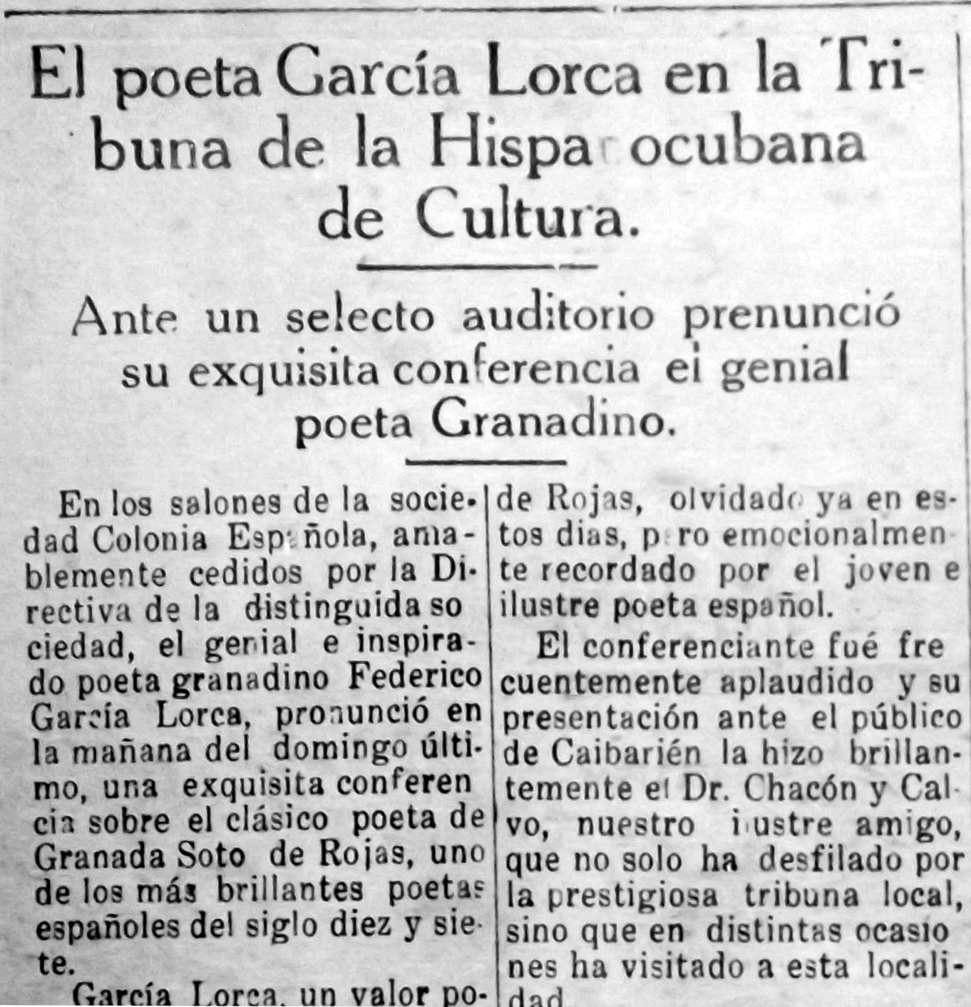Lorca, el universal