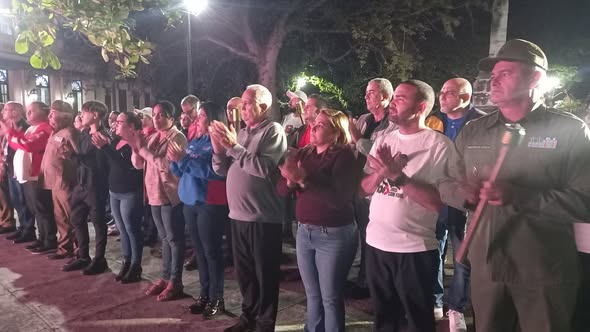 acto Homenaje a Martí y a Fidel en Marcha de las Antorchas en Villa Clara