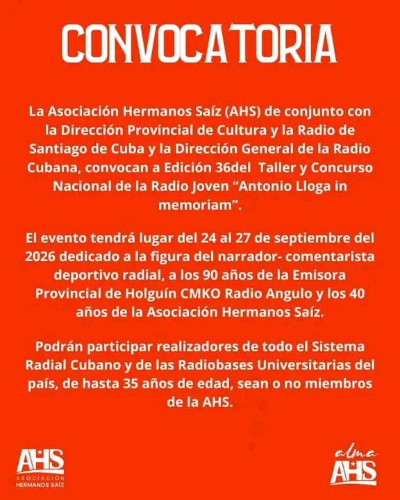 Abierta convocatoria a la edición 36 del Taller y Concurso Nacional de la Radio Joven “Antonio Lloga in memoriam”