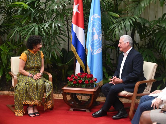 Recibió Díaz-Canel a subdirectora general de Prioridad África y Relaciones Exteriores de la UNESCO