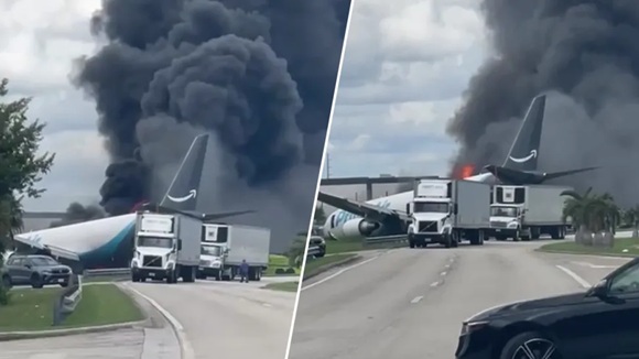 Avión de carga se accidenta en Miami con saldo de cinco fallecidos