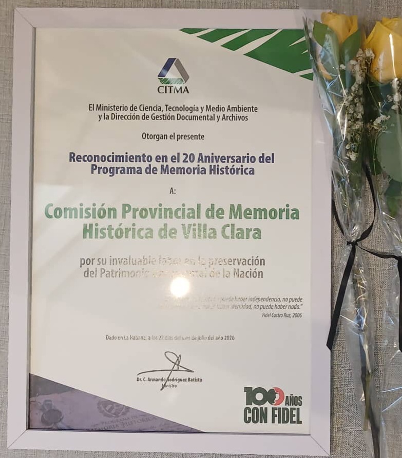 Reconocen labor de Villa Clara en el vigésimo aniversario del Programa de conservación de la memoria histórica