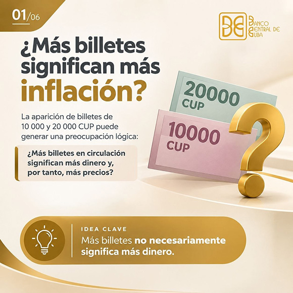Más billetes, ¿más inflación? La aclaración del Banco Central de Cuba