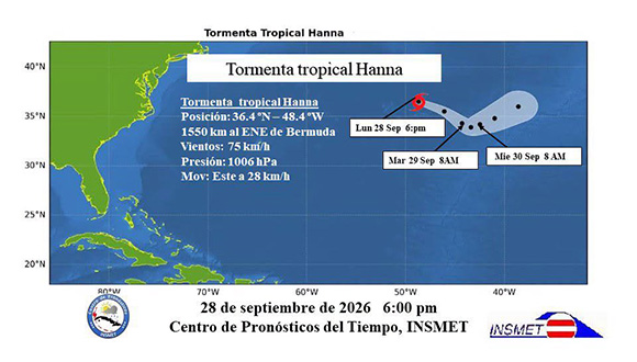 Tormenta tropical Hanna no representa peligro para Cuba